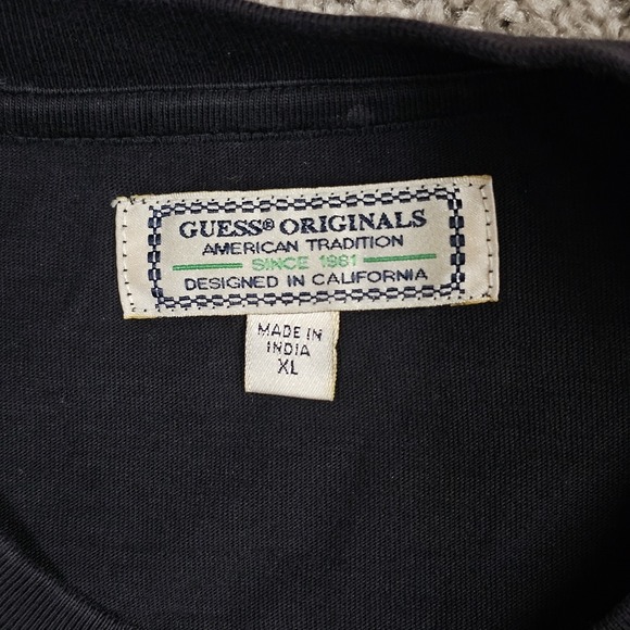 Guess Originals Multicolor Logo Spell Out T-Shirt Men's XL Black Tee Guess? - Picture 4 of 6